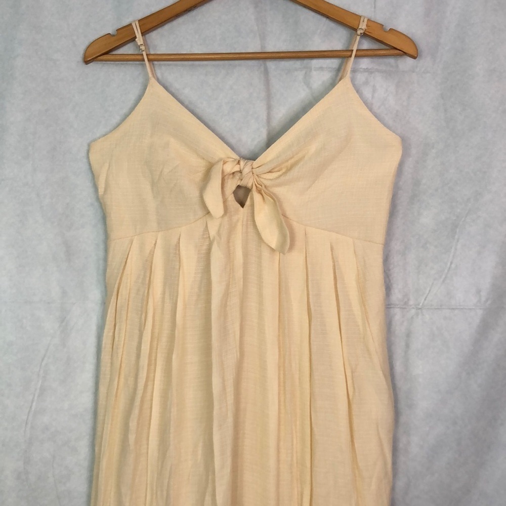 Lush Woman’s Cream  Shoulder Straps  Flared Lined Jumpsuit Size M